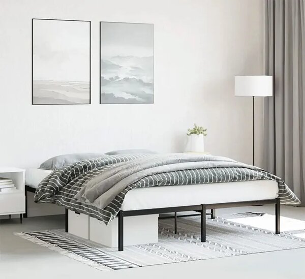 Czarne metalowe łóżko industrialne 160x200 cm P0-G03