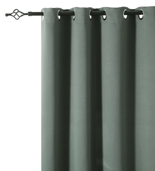 Szaro-zielona zasłona OXFORD 140x250 cm Zawieszanie: Metalowe pierścienie