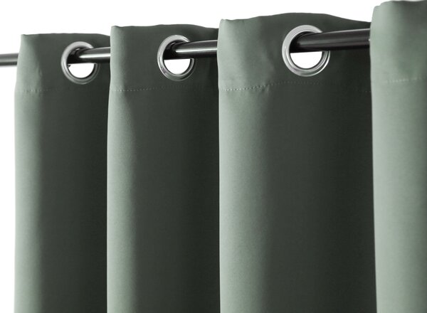 Szaro-zielona zasłona OXFORD 140x250 cm Zawieszanie: Metalowe pierścienie