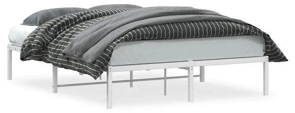 Białe metalowe minimalistyczne łóżko 160x200 cm P3-R11