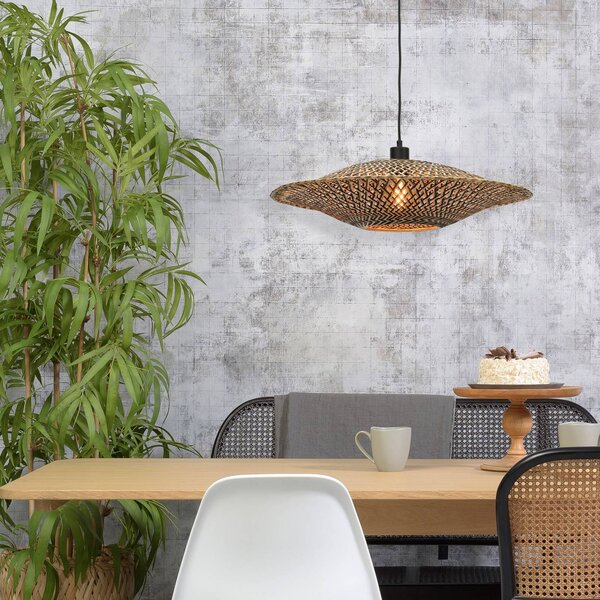 Good & Mojo Lampa wisząca Bali, możliwość ściemniania, jasne drewno, salon / jadalnia, bambus, design