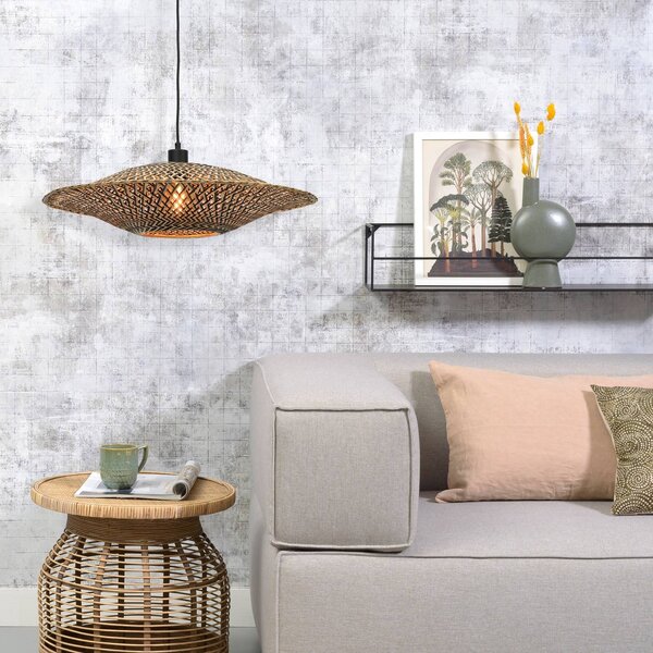 Good & Mojo Lampa wisząca Bali, możliwość ściemniania, jasne drewno, salon / jadalnia, bambus, design