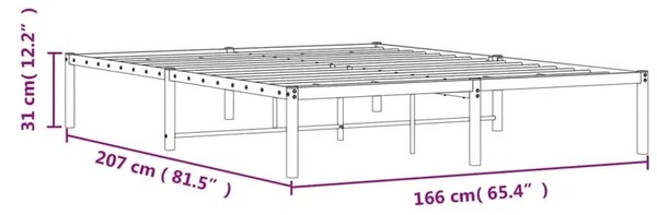 Białe metalowe minimalistyczne łóżko 160x200 cm P3-R11