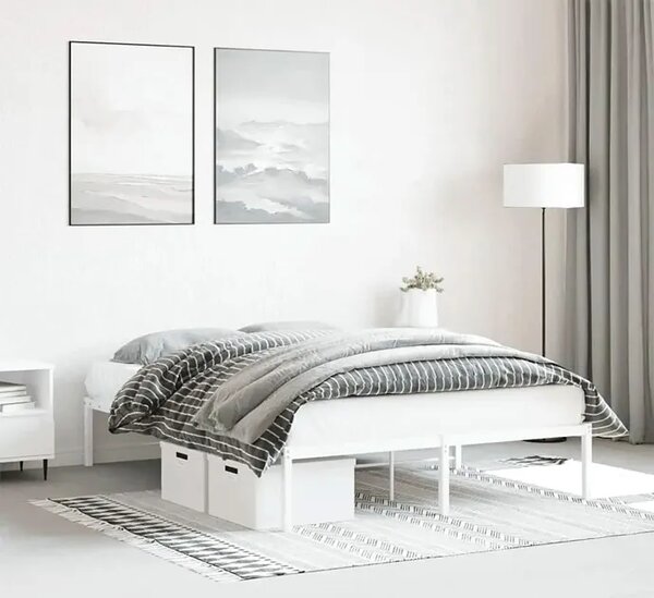 Białe metalowe minimalistyczne łóżko 160x200 cm P3-R11