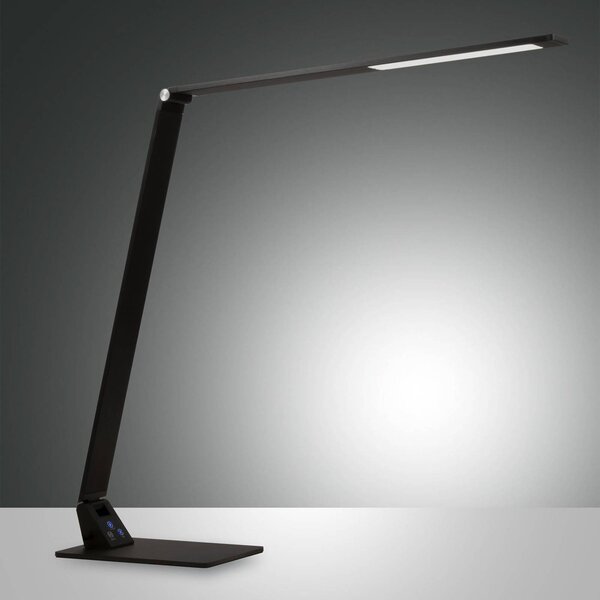 Fabas Luce Lampa biurkowa LED Wasp, możliwość ściemniania, czarny, biuro, metal, nowoczesny