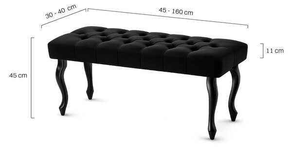Ławka pikowana Chesterfield Black