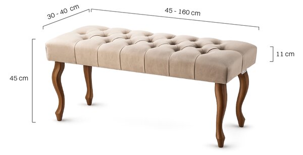 Ławka pikowana Chesterfield Latte