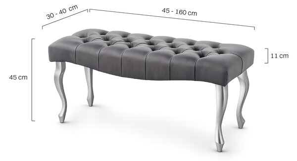 Ławka pikowana Chesterfield Wave