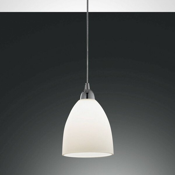 Fabas Luce Lampa wisząca szklana PROVENZA, możliwość ściemniania, biały / opal, salon / jadalnia, szkło, nowoczesny