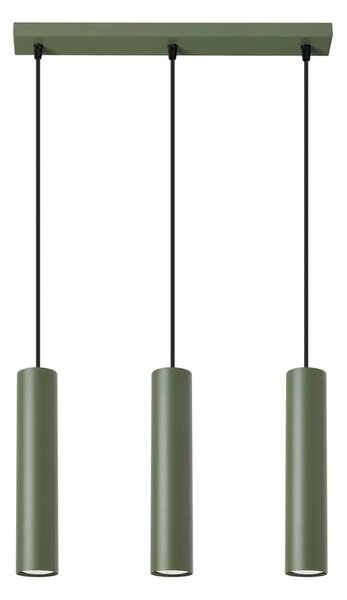 Loftowa potrójna lampa sufitowa w oliwkowym kolorze - Z4-G63