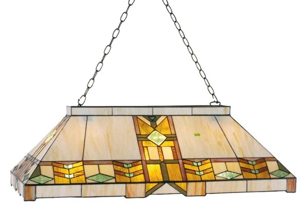 Clayre&Eef Lampa wisząca tiffany EDDART, możliwość ściemniania, multikolor, salon / jadalnia, szkło, tiffany