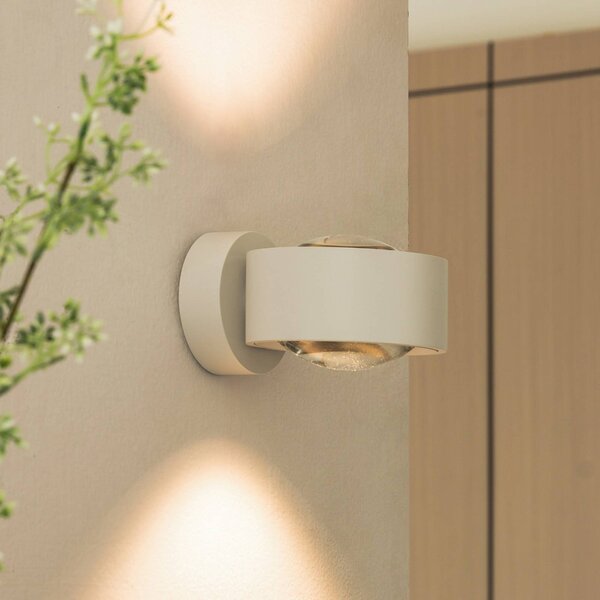 Kinkiet LED Rotari Arcchio, możliwość ściemniania, biały / opal, salon / jadalnia, aluminium, nowoczesny