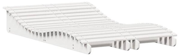 Leżaki, 2 szt., białe, 205x60x31,5 cm, lite drewno sosnowe