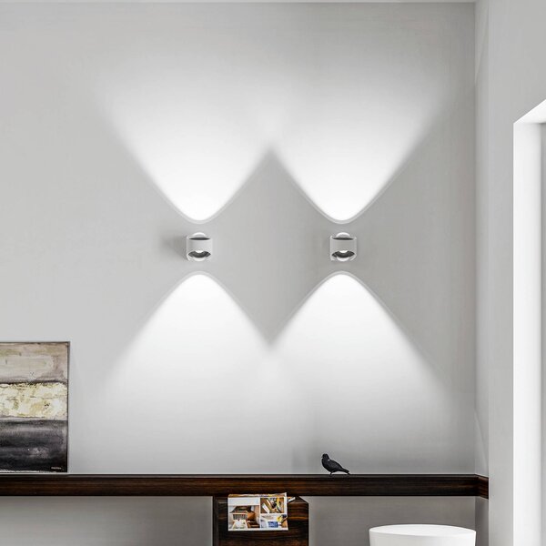 LOOM DESIGN Kinkiet zewnętrzny LED Saga, biały / opal, aluminium, nowoczesny