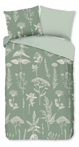 Szałwiowa flanelowa pościel jednoosobowa 140x220 cm Herbs – Good Morning