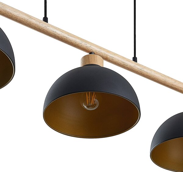 Lampa wisząca Tirzana Lindby, możliwość ściemniania, czarny, salon / jadalnia, metal, vintage