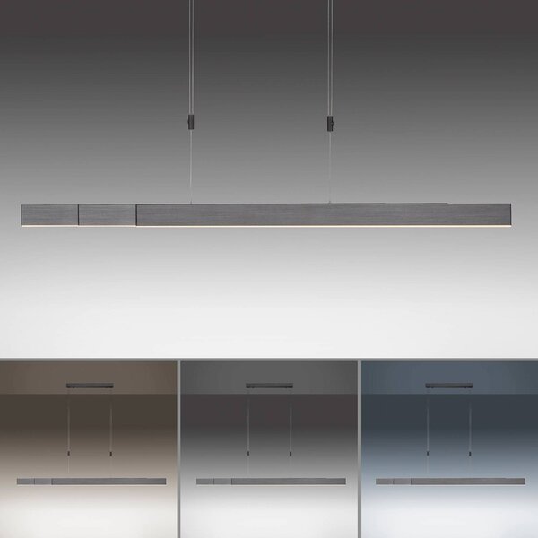 PURE Lampa wisząca Pure Moto, możliwość ściemniania, aluminiowy / szary / cynkowy, salon / jadalnia, metal, nowoczesny