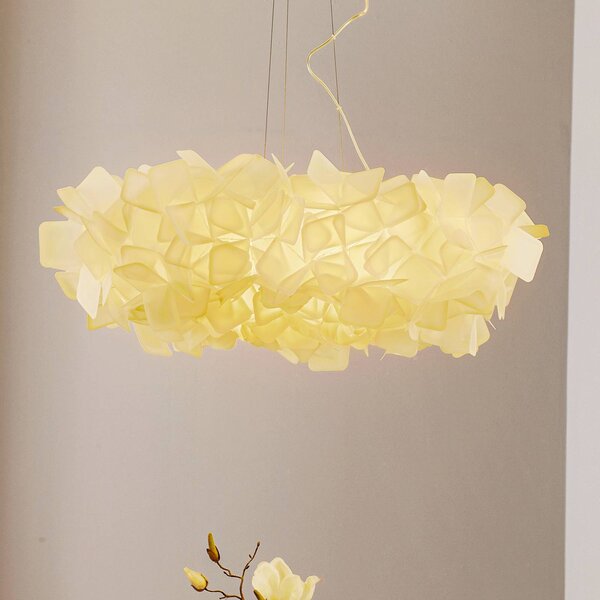 Slamp Lampa wisząca designerska Clizia, możliwość ściemniania, biały / opal, salon / jadalnia, tworzywo sztuczne, design