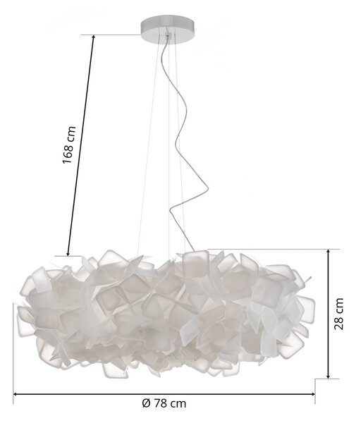 Slamp Lampa wisząca designerska Clizia, możliwość ściemniania, biały / opal, salon / jadalnia, tworzywo sztuczne, design