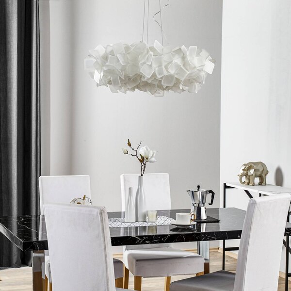 Slamp Lampa wisząca designerska Clizia, możliwość ściemniania, biały / opal, salon / jadalnia, tworzywo sztuczne, design