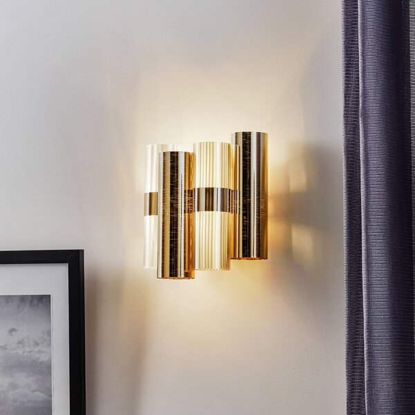 Slamp Kinkiet designerski La Lollo, możliwość ściemniania, mosiężny / złoty, salon / jadalnia, tworzywo sztuczne, design