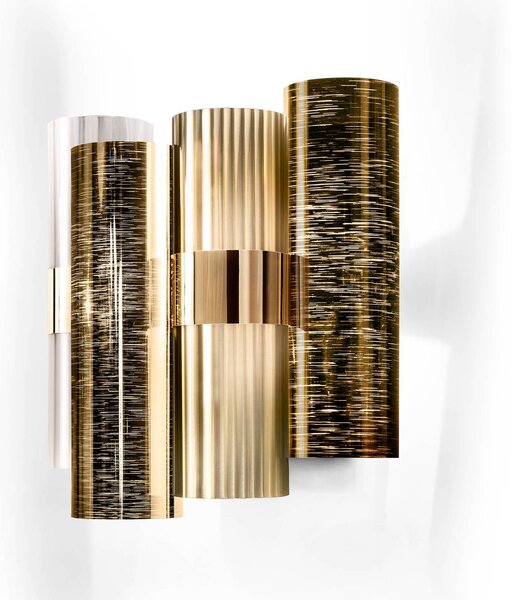 Slamp Kinkiet designerski La Lollo, możliwość ściemniania, mosiężny / złoty, salon / jadalnia, tworzywo sztuczne, design