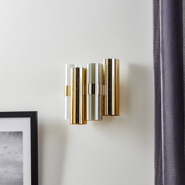 Slamp Kinkiet designerski La Lollo, możliwość ściemniania, mosiężny / złoty, salon / jadalnia, tworzywo sztuczne, design