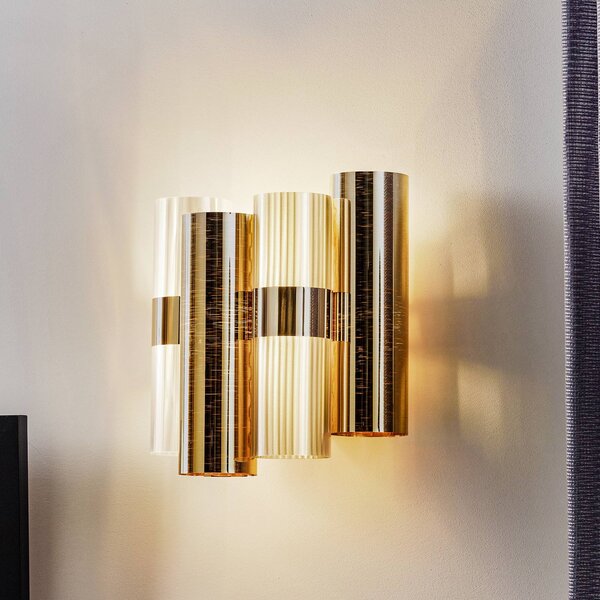 Slamp Kinkiet designerski La Lollo, możliwość ściemniania, mosiężny / złoty, salon / jadalnia, tworzywo sztuczne, design