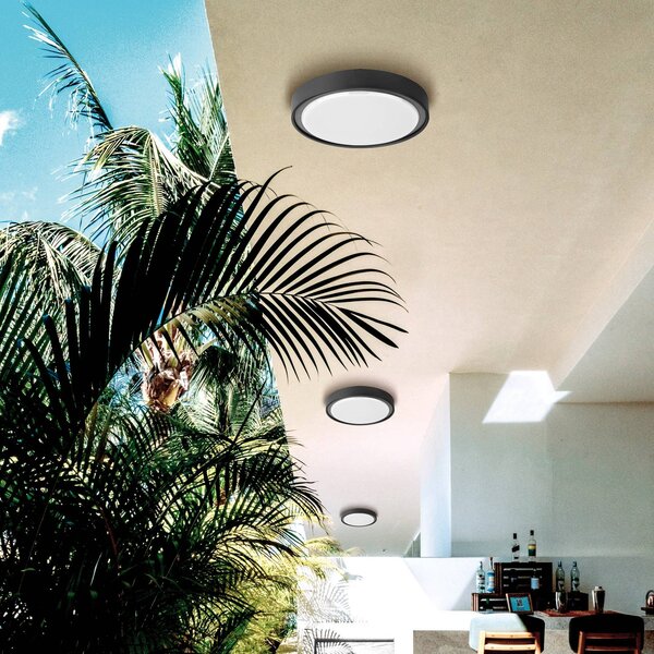 Viokef Zewnętrzna lampa sufitowa LED Anabella ciemnoszara, aluminiowy / szary / cynkowy, tworzywo sztuczne, nowoczesny