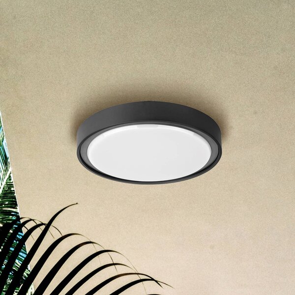Viokef Zewnętrzna lampa sufitowa LED Anabella ciemnoszara, aluminiowy / szary / cynkowy, tworzywo sztuczne, nowoczesny