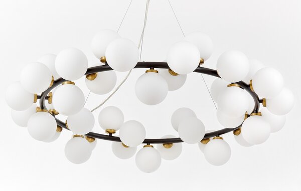 NOWOCZESNA LAMPA WISZĄCA CZARNO-MOSIĘŻNA MARSIADA W40