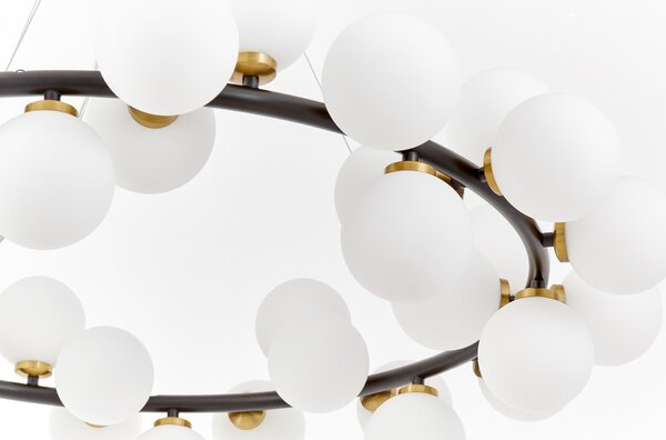 NOWOCZESNA LAMPA WISZĄCA CZARNO-MOSIĘŻNA MARSIADA W40
