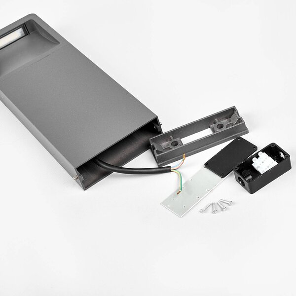 Lampa ogrodowa stojąca LEYA Lucande, czarny, aluminium, nowoczesny