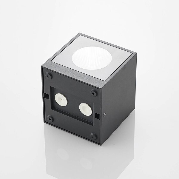 Kinkiet zewnętrzny LED Tassnim Arcchio, możliwość ściemniania, czarny, aluminium, nowoczesny