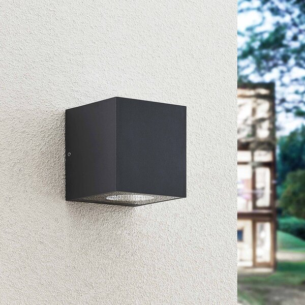 Kinkiet zewnętrzny LED Tassnim Arcchio, możliwość ściemniania, czarny, aluminium, nowoczesny