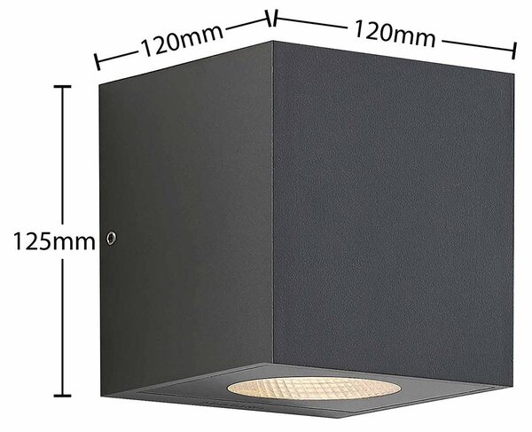 Kinkiet zewnętrzny LED Tassnim Arcchio, możliwość ściemniania, czarny, aluminium, nowoczesny