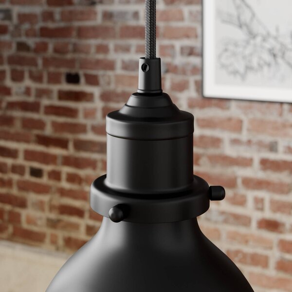 Lampa wisząca Jasminka Lindby, możliwość ściemniania, czarny, kuchnia, metal, industrialny