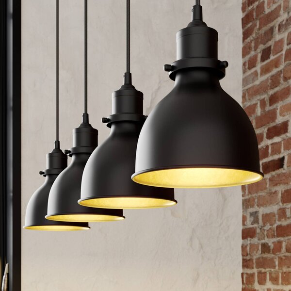 Lampa wisząca Jasminka Lindby, możliwość ściemniania, czarny, kuchnia, metal, industrialny