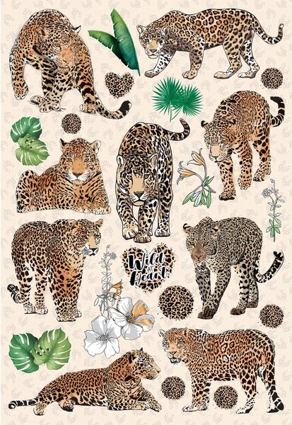 Dekoracja samoprzylepna Tigers, 42,5 x 65 cm
