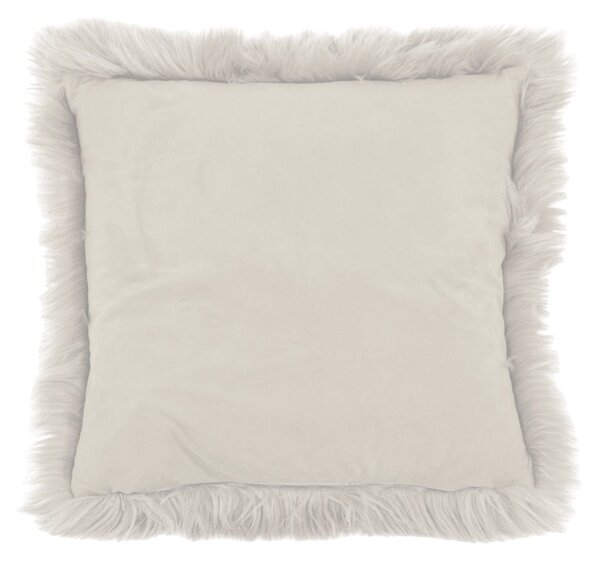 Biała poduszka Tiseco Home Studio Sheepskin, 45x45 cm