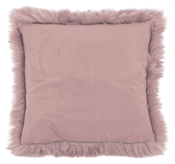 Różowa poduszka Tiseco Home Studio Sheepskin, 45x45 cm