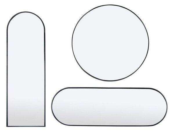Czarne lustro ścienne Bonami Essentials Lilee, 40 x 120 cm