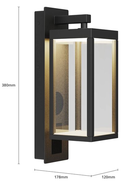Kinkiet zewnętrzny LED Ferdinand Lucande, czarny, aluminium, nowoczesny