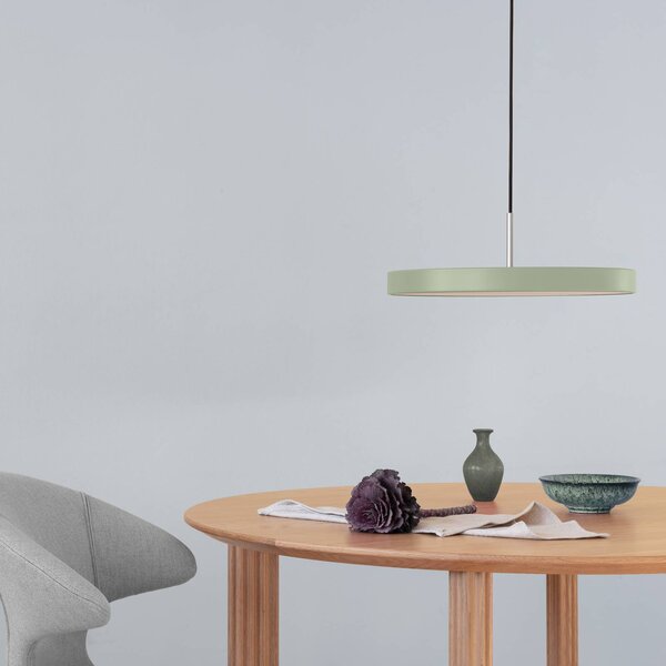 UMAGE Lampa wisząca Asteria Medium, możliwość ściemniania, zielony, salon / jadalnia, aluminium, design