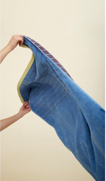 Niebiesko-fioletowy bawełniany ręcznik Hübsch Dora, 50x100 cm