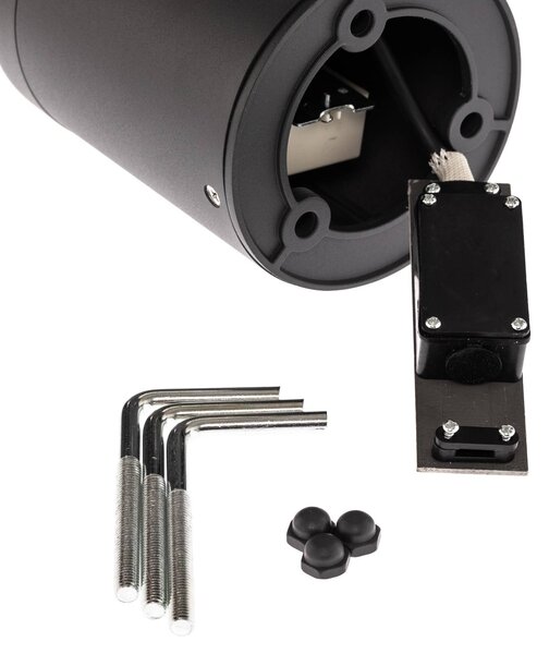Lampa ogrodowa stojąca Lucius Lucande, czarny, aluminium, nowoczesny