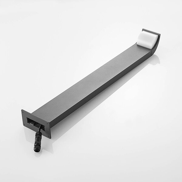 Słupek oświetleniowy LED Tinna Lucande, czarny, aluminium, nowoczesny