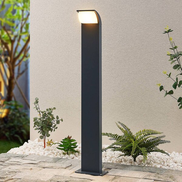 Słupek oświetleniowy LED Tinna Lucande, czarny, aluminium, nowoczesny