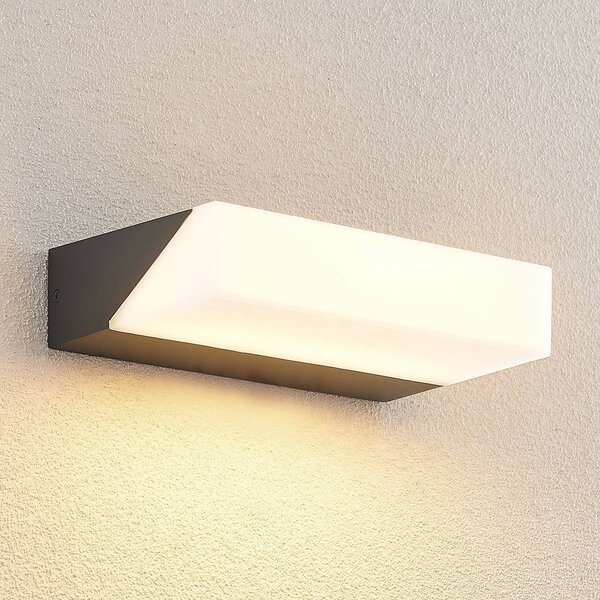 Kinkiet zewnętrzny LED Golnar Lucande, czarny, aluminium, nowoczesny