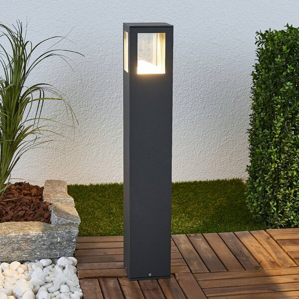 Słupek oświetleniowy LED Nicola Lucande, czarny, aluminium, nowoczesny